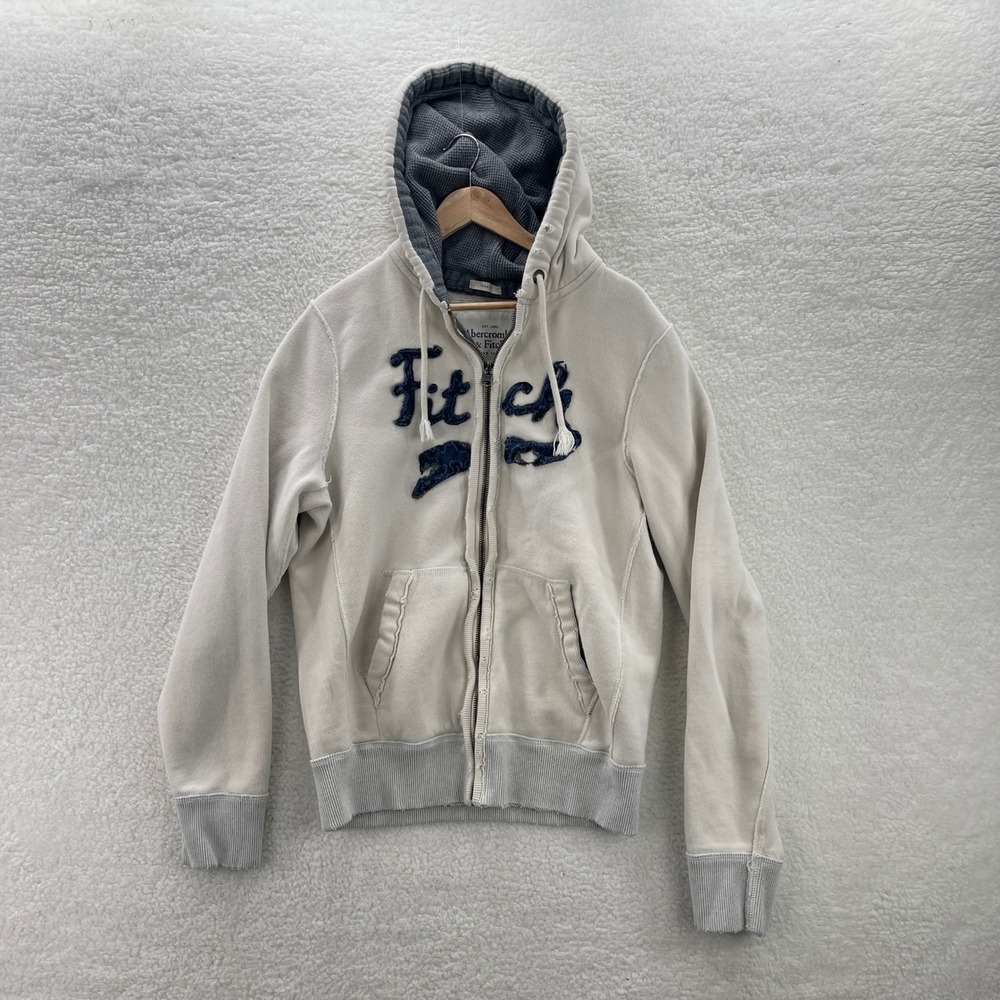 Abercrombie Fitch Y2K Hoodie Mens 2XL Muscle Thermal Hood Embroidered Grunge